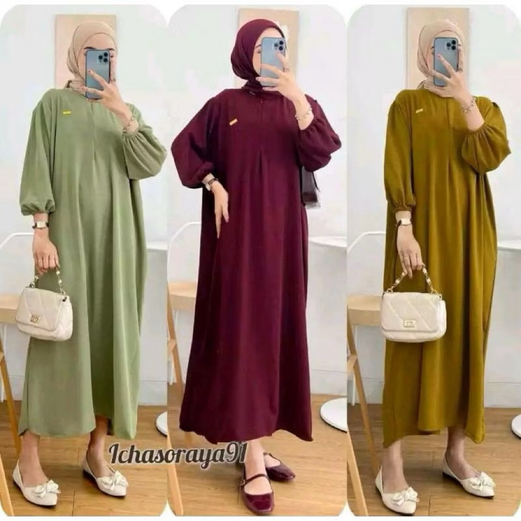 Paket 100ribu Dapat 3 MidiDress Daster Gamis Polos