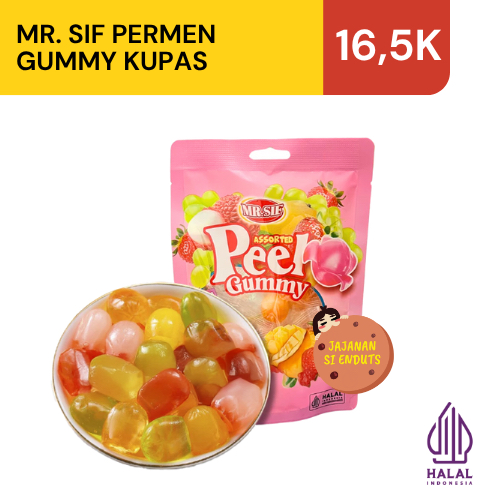 

Mr Sif Permen Jelly Kupas Peel Gumy Assorted Flavour Permen Snack Viral Halal