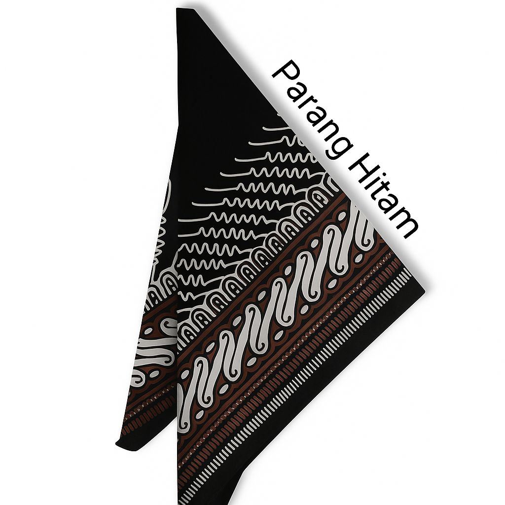udeng / ikat kepala segitiga motif parang hitam