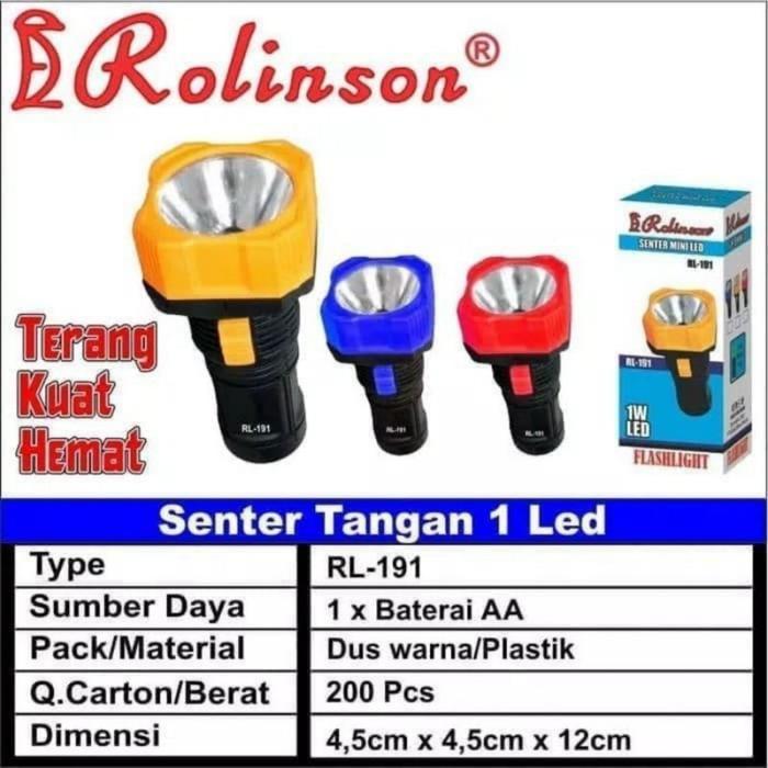 ROLINSON RL 191 SENTER TANGAN 1 LED BATERAI AA