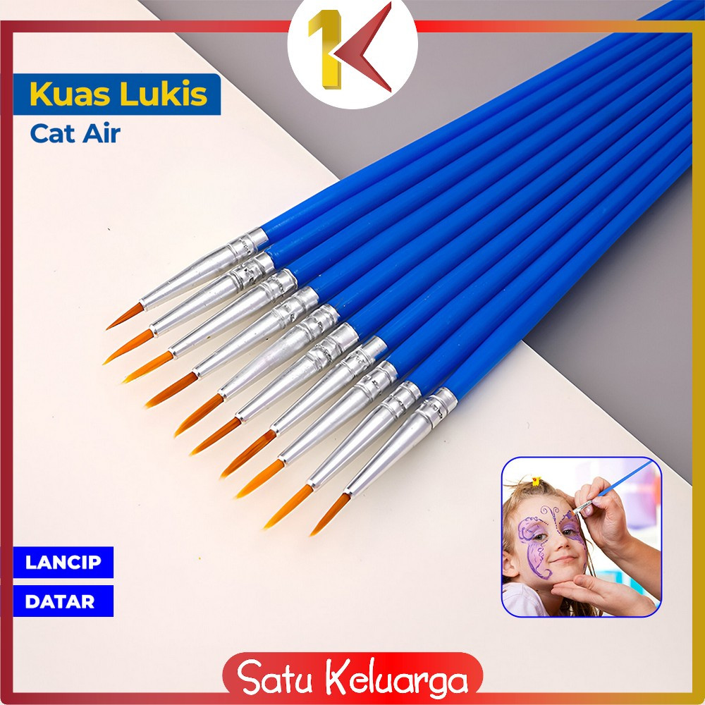 

EC SK-A98 Kuas Lukis Cat Air Paint Brush Nilon Ujung Pointed dan Flat / Kuas Kecil Lancip Datar Art Brush Cat Minyak Akrilik