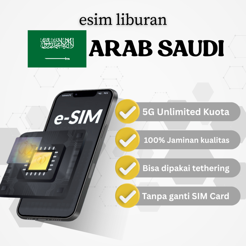 Easytripgo eSIM Umroh Saudi Arabia Kuota Data Internet | eSIM Umroh Arab Saudi Quota Extra | eSIM Um