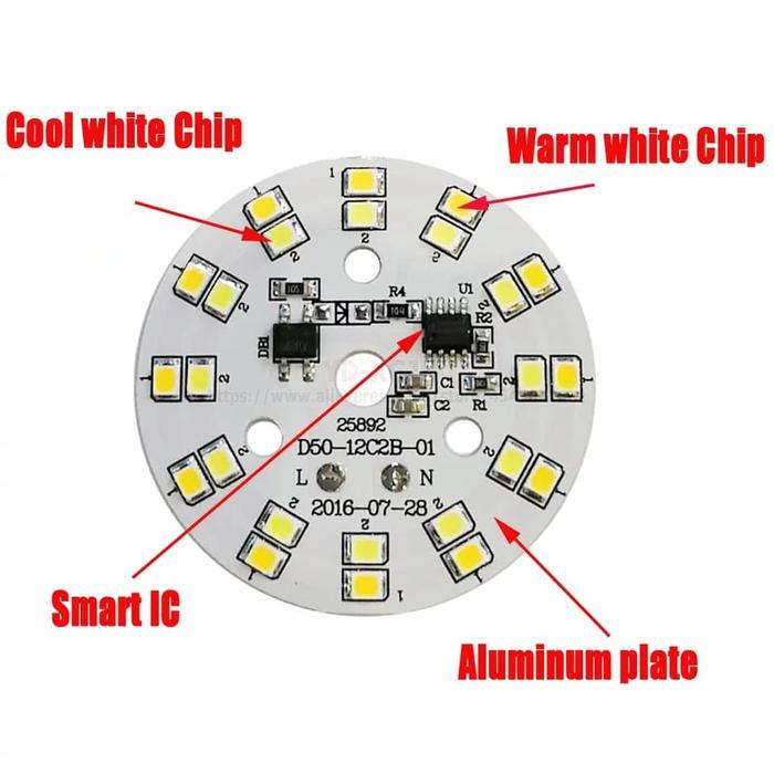 Modul PCB Lampu LED AC 220v 2 warna