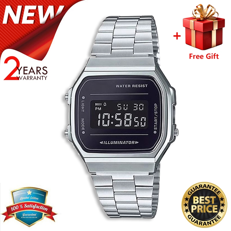 [FREE GIFT] Jam Tangan Pria GShock A168 Jam Tangan Skmei Jam Tangan Rantai Pria Jam Tangan Cowok Sta