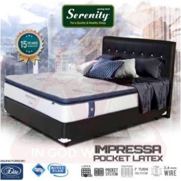 Kasur Matras Springbed Elite Serenity Impressa Pocket Latex - 180 x 200 | Kasur Serenity Murah Palem