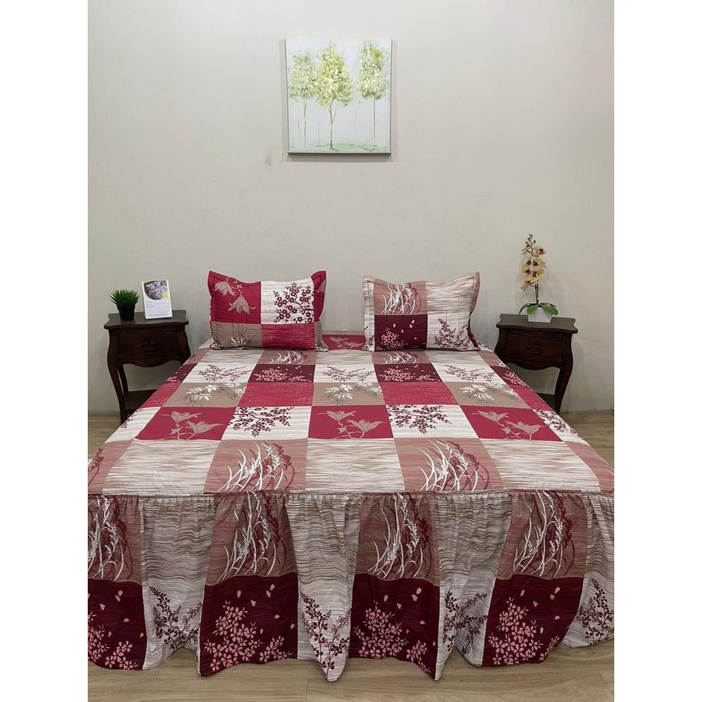 sprei rumbai ukuran 180x200x30 tinggi rumbai 60cm