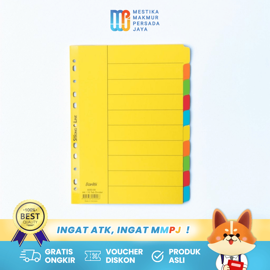 

Bantex Cardboard Divider & Indexes A4 - Pembatas Ring Binder / Ordner