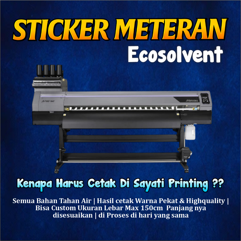 

SAYATI PRINTING Sticker Meteran ecosolfens stiker ukuran besar gerobak, stiker tembok, stiker motor, Stiker mobil dll