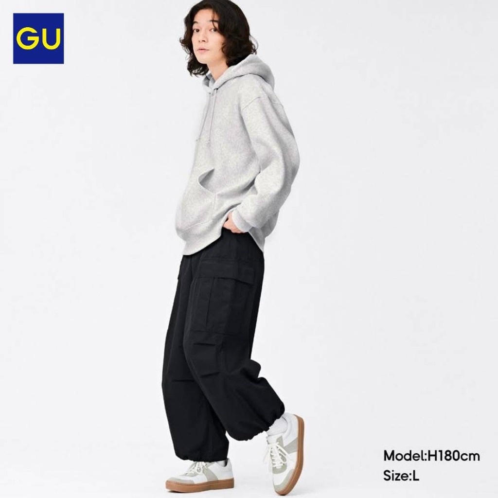 LONGPANTS GU UNIKLO SUPER WIDE CARGO BALLON PANTS