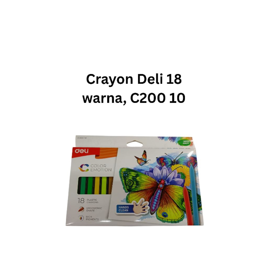 

Crayon / Karyon Deli 18 Warna, Hands Clean, tidak kotor ditangan, aman untuk anak