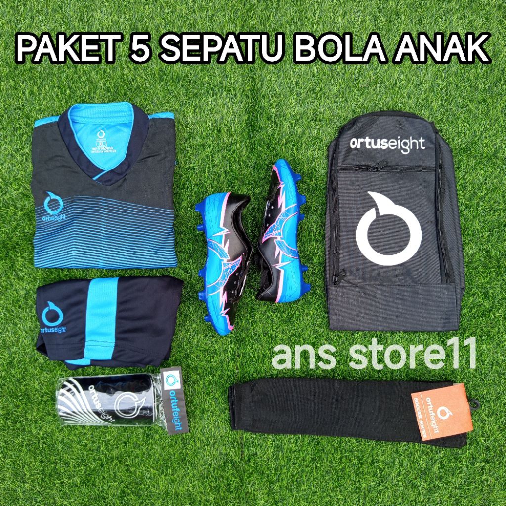 OBRAL.... Sepatu Bola Anak Ortus Raiden Terlaris Grade Original, paket komplit 5 sepatu bola anak SD