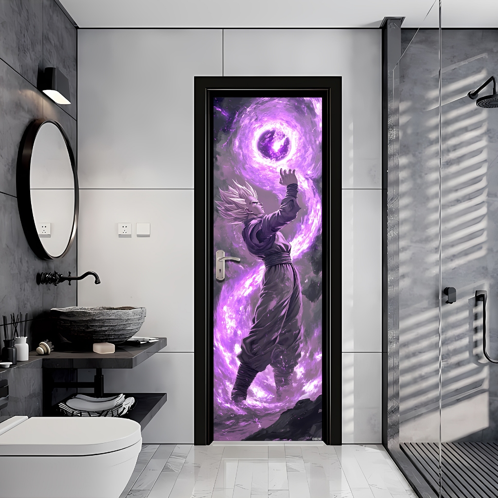 Sticker Pintu Kamar Mandi Sticker Dinding Stiker Pintu HOMEDECOR MOTIF ANIME DRAGON BALL