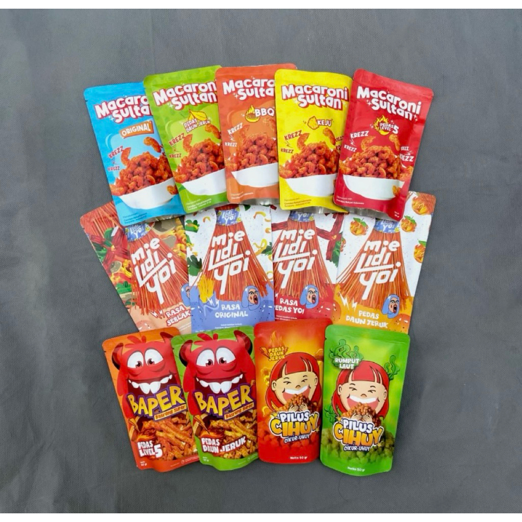 

CEKELIN Cemilan Paket Bundling 5 Varian Rasa Isi 50gr MIX