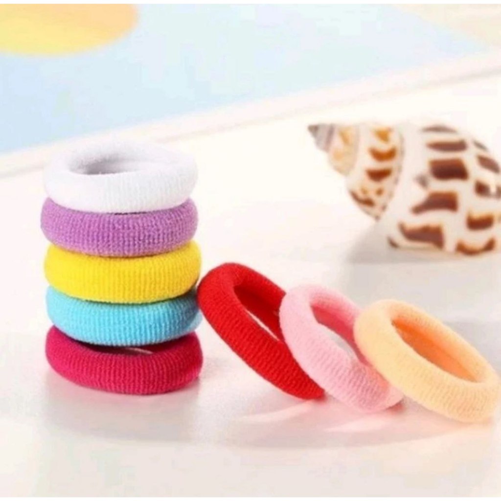 Karet Rambut/Ikat Rambut DONAT Kecil Kuncir Warna Warni  - Hitam