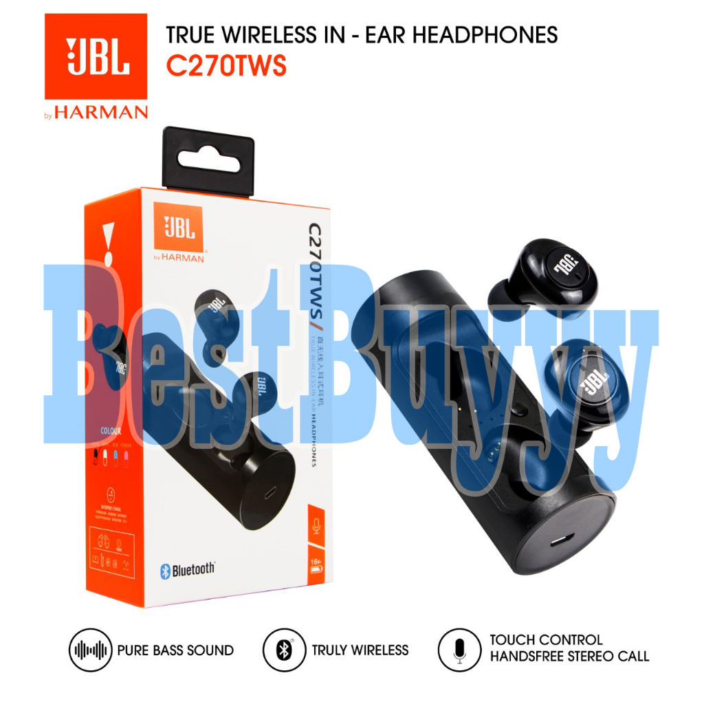 BestBuyyy HANDSFREE- HEADSET BLUETOOTH TWS C270 + KABEL CHARGER - EARPHONE TRUE WIRELESS IN - EARBUD