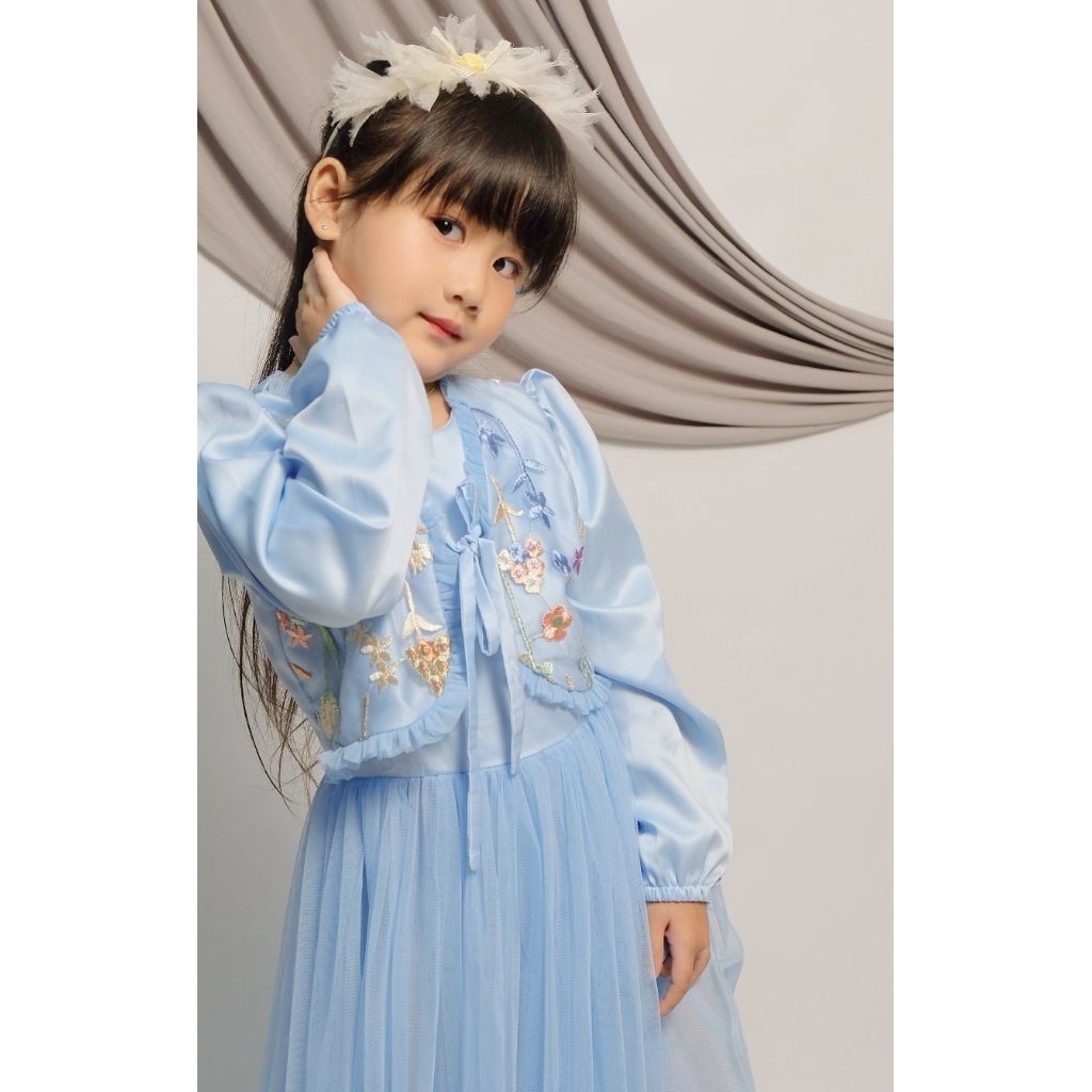 Gamis anak pesta terbaru 2025 / Gamis korean Style / Gamis ( Rompi)Lace Brokat sangat mewah