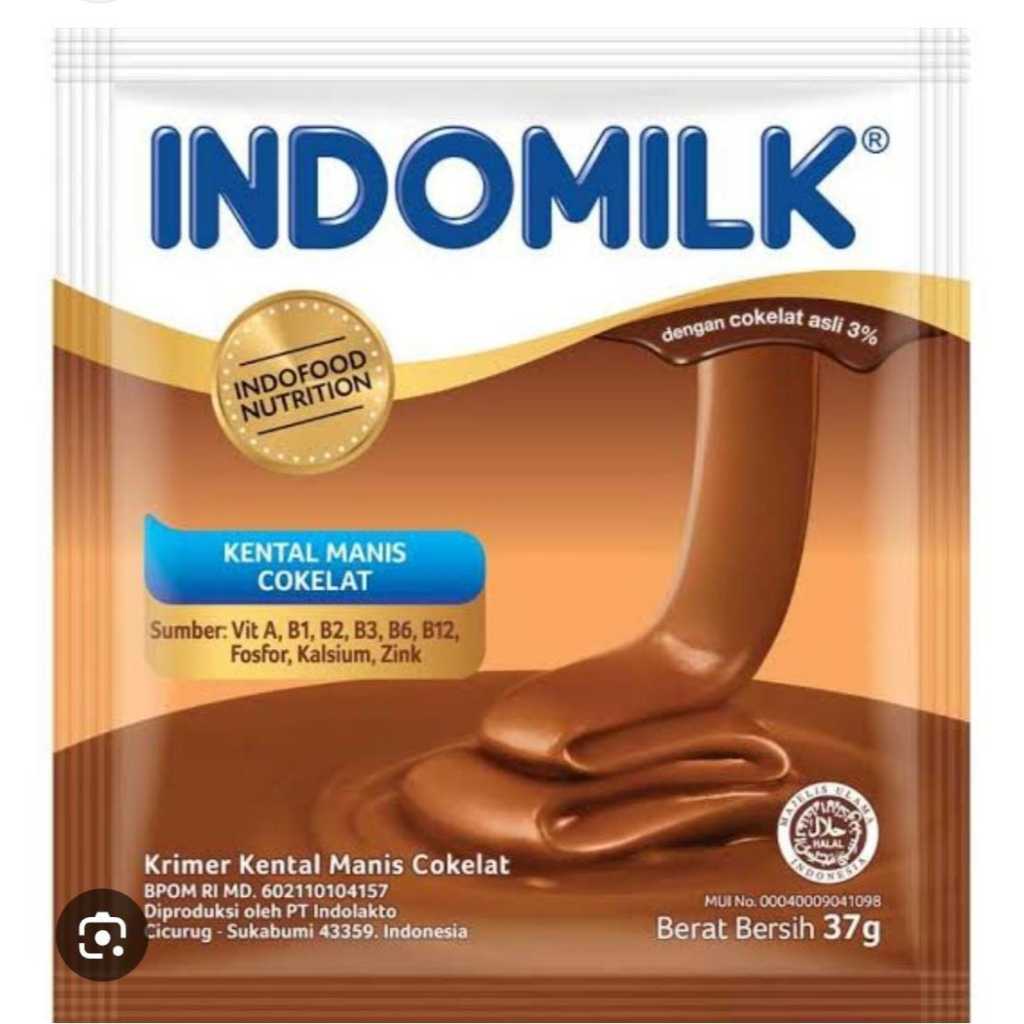 

Susu Kental Manis INDOMILK Coklat Kemasan Sachet 37gr, 1 Pcs