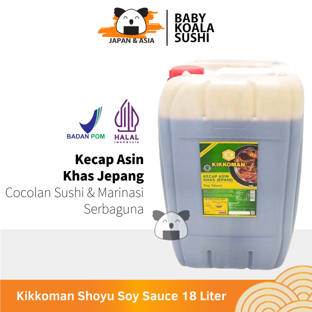 

(KHUSUS GOJEK) KIKKOMAN Shoyu 18 L Halal | All Purpose Seasoning | Kecap Asin Jepang