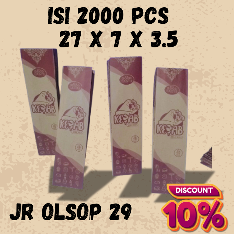 

isi 2000 pcs box kebab craft lipat termurah box kebab lipat kebab bungkus kebab