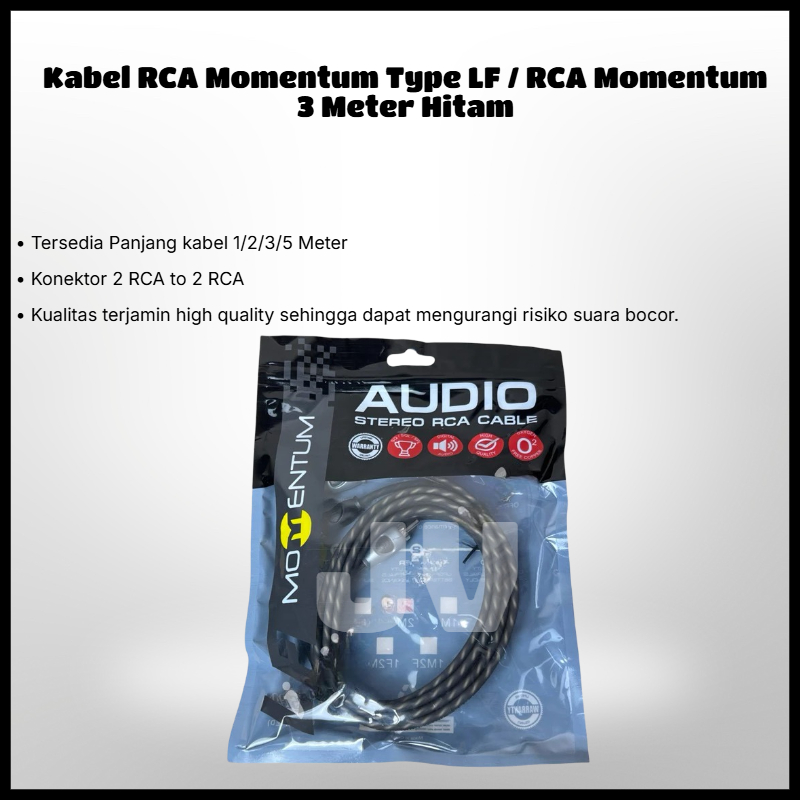 Kabel RCA Momentum Type LF / RCA Momentum 3 Meter Hitam