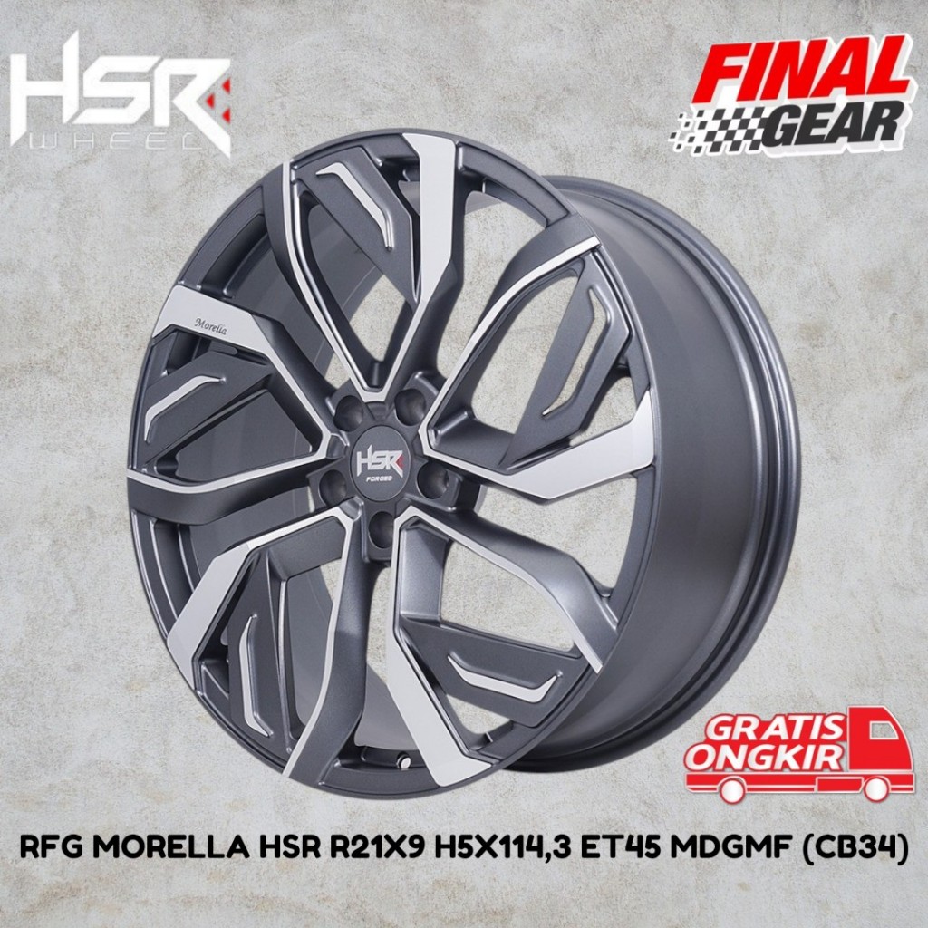 velg hsr morella r21 pcd 5x114.3 / velg racing ring 21 / velg mobil eksklisif hsr forged / hsr rfg