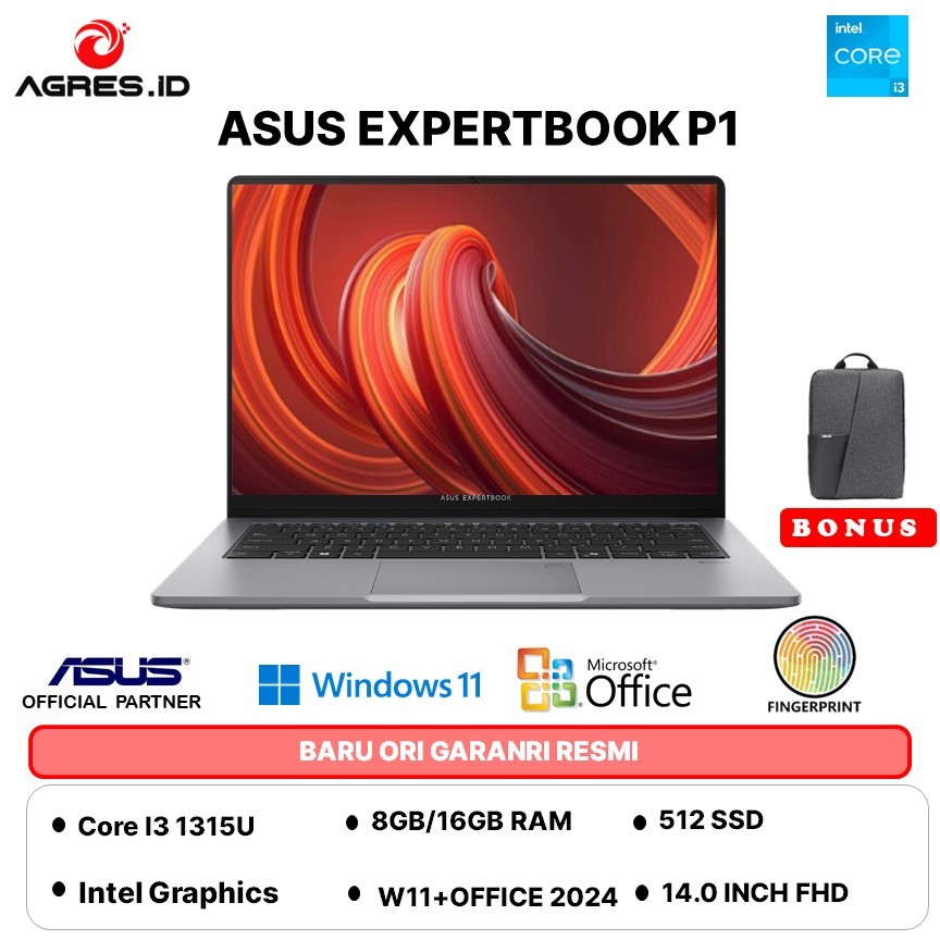 NEW LAUNCH - ASUS EXPERTBOOK P1403CVA I3 1315 16GB 512GB W11+OHS 14.0FHD -S63850WS