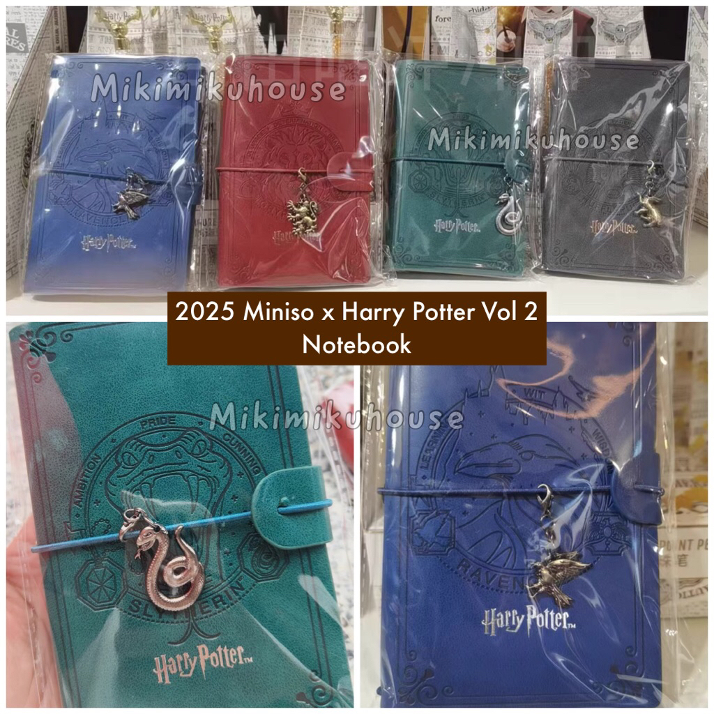 

2025 MINISO x HARRY POTTER TRAVEL NOTEBOOK GRYFFINDOR SLYTHERIN RAVENCLAW HUFFLEPUFF NOTE BOOK BUKU HARRY POTTER MINISO VOL 2 HARRYPOTTER MERCHANDISE
