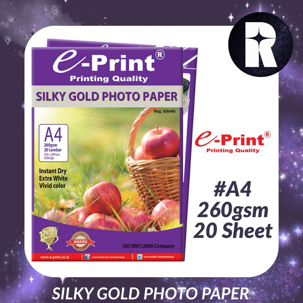 

E-PRINT KERTAS SPECIAL SILKY GOLD 260 GR A4 20S