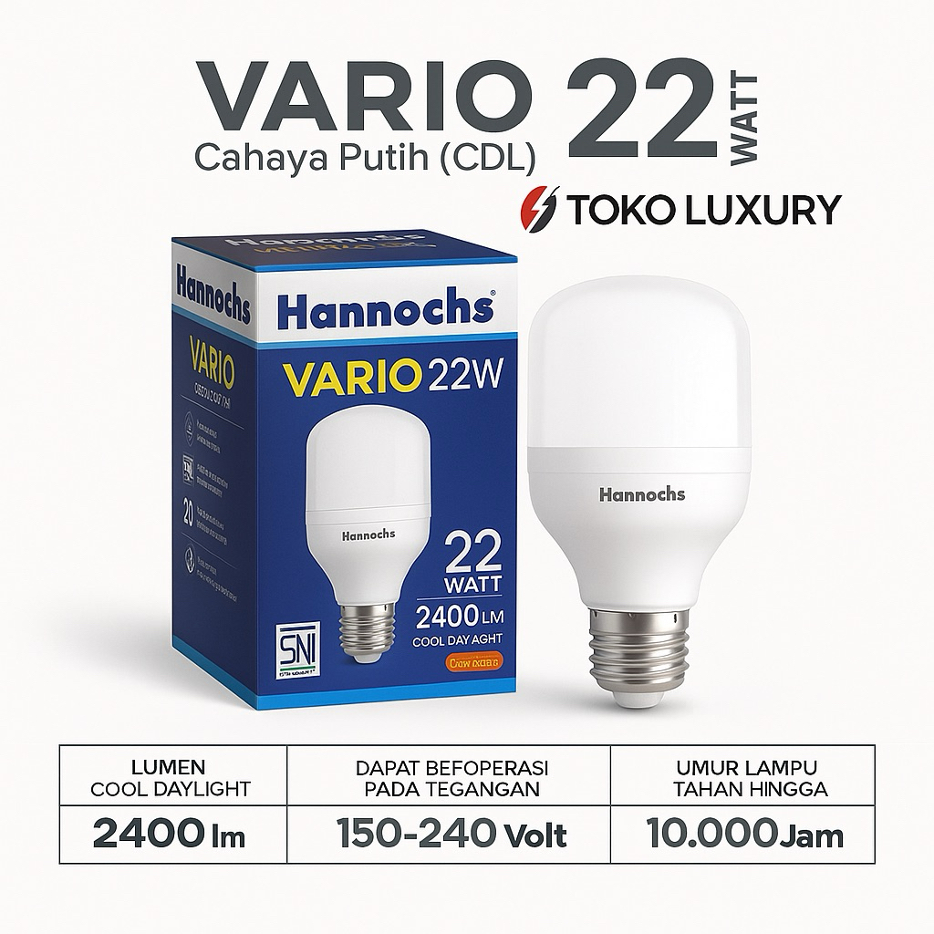 Lampu LED Hannochs Vario 22W Cool Daylight | Lampu LED Rumah, Kantor & Usaha