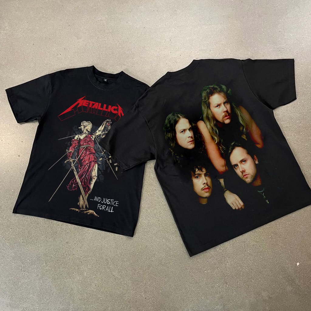 KAOS BAND VINTAGE HEAVY METAL 80S METALLICA DESAIN KUALITAS BAHAN PREMIUM KATUN COMBED UNISEX - 052