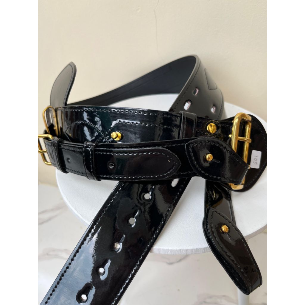 Slempang sabuk Pdu 4 Polki Polwan 1 set Terbaru Bahan Kulit Selempang kopel pdu 4 kilat dan doff