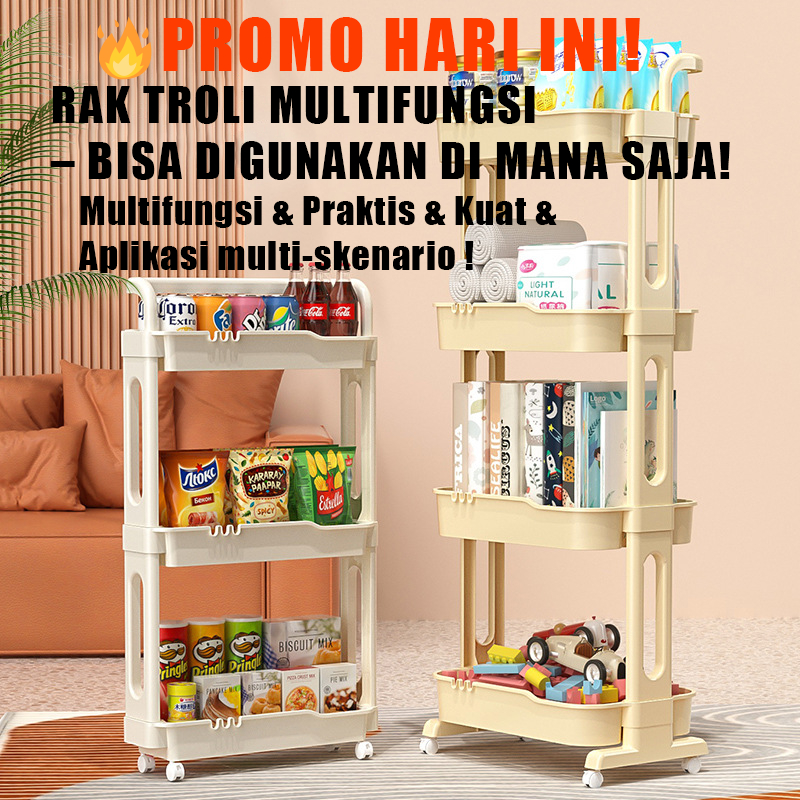 Rak Troli Lipat Multifungsi - Untuk Dapur, Pasar & Toko - Muat Banyak