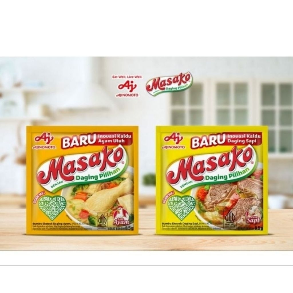 

MASAKO Bumbu kaldu Sapi atau Ayam | penyedap rasa MASAKO Sapi atau Ayam Renceng isi 24 x 8,5 gram