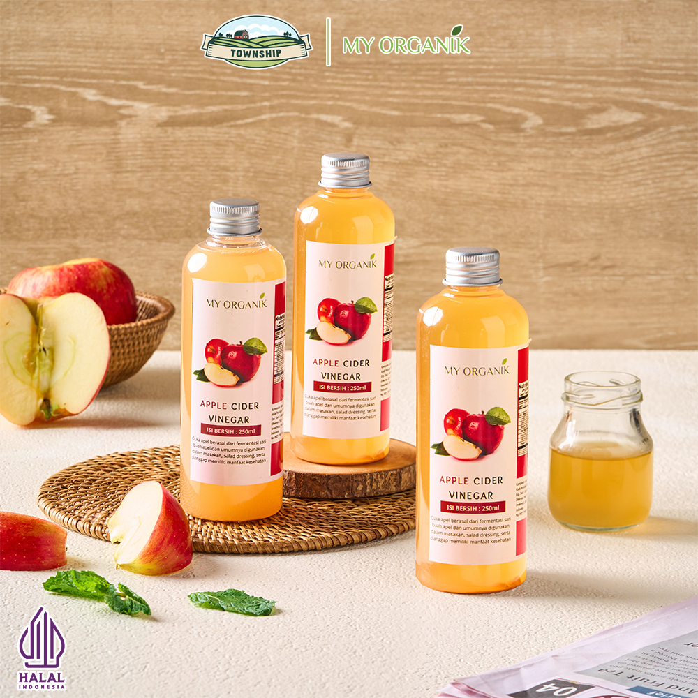

My Organik Paket Murah 3 Cuka Apple Vinegar With Mother 750 ml Apple Cider Vinegar
