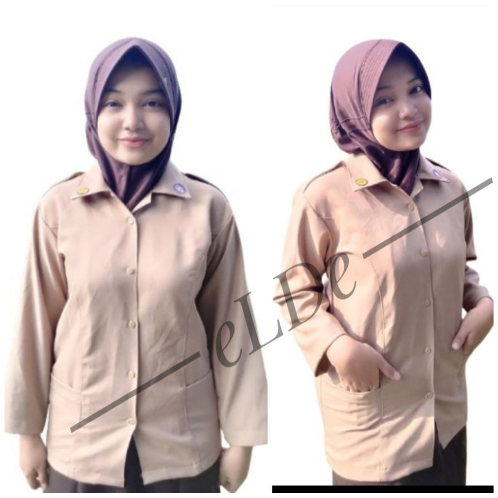 Baju Pramuka Pembina Guru Tanpa Tali SD Smp Sma Bahan Rapilo