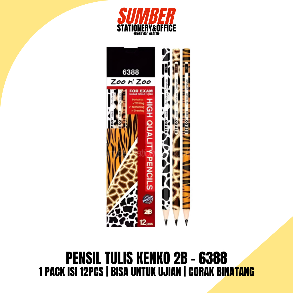 

Pensil Tulis Kenko 2B Zoo n Zoo Mix Color [1 Lusin] (6388)