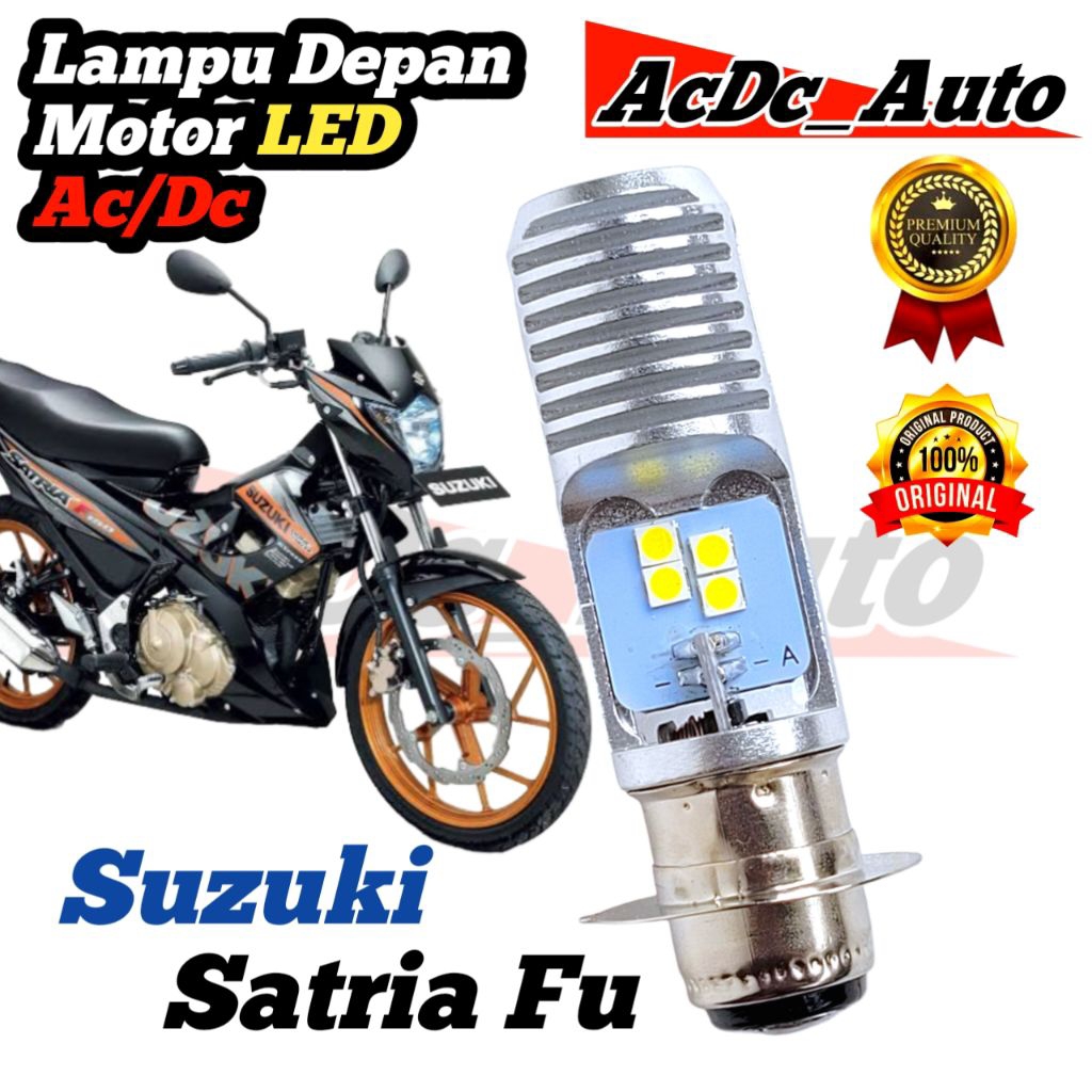 Lampu Depan Motor Suzuki Satria Fu LED Putih Ac/Dc Pengganti Dop/Bohlam Standart WRT19