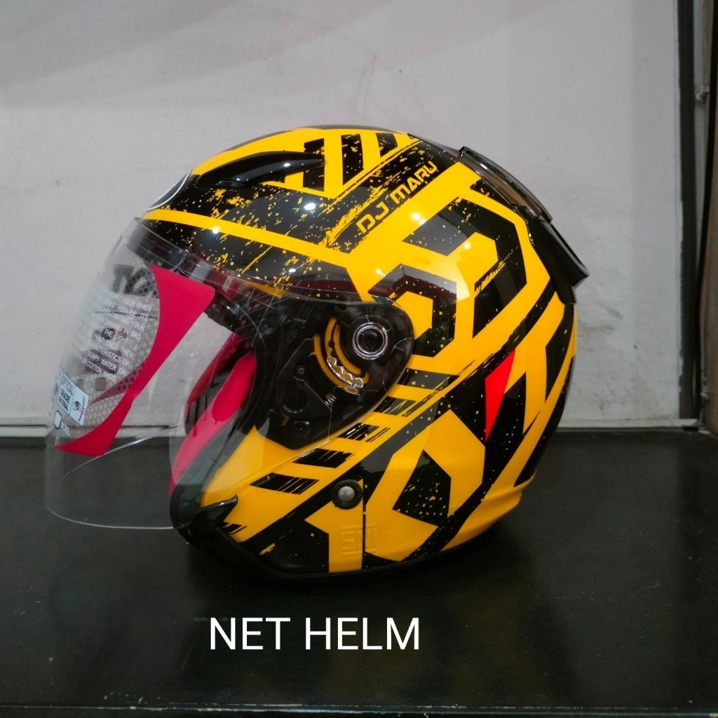 HELM KYT DJ MARU # 16 CRYMSON YELLOW BLACK ORIGINAL KYT DJ MARU