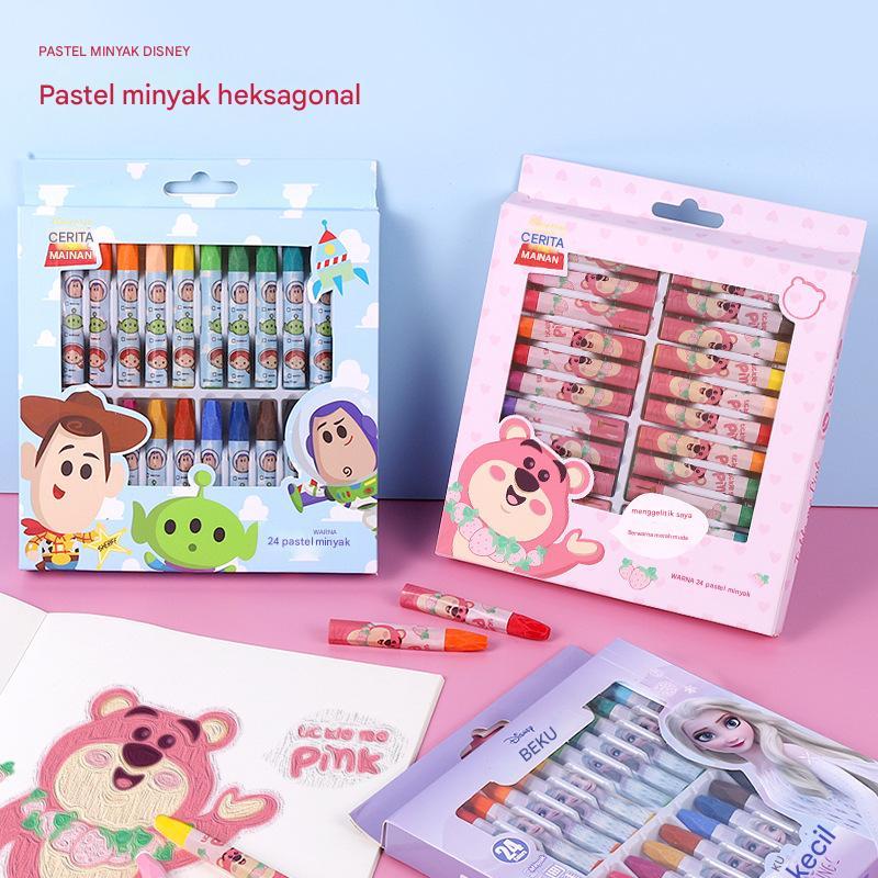 

Crayon Pensil Mewarnai krayon coloring pencil eraser Karakter Frozen & Spiderman isi 12