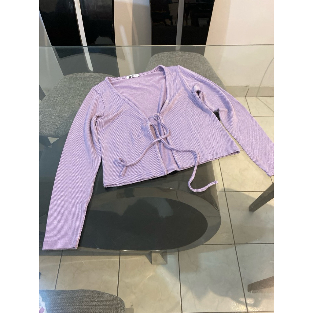 cardigan ungu