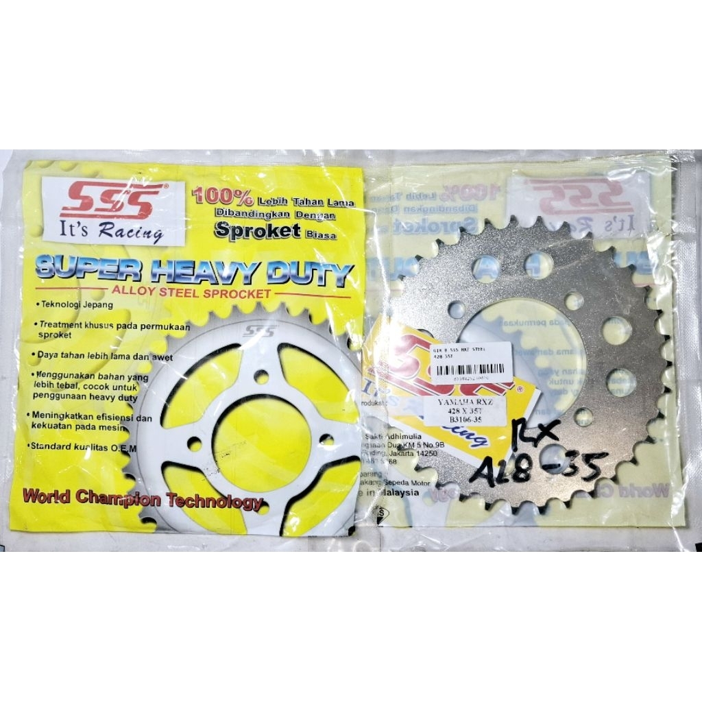 Gear gir belakang Sss 428 Rxk,mx ,jupiter ,vega ukuran 31-46