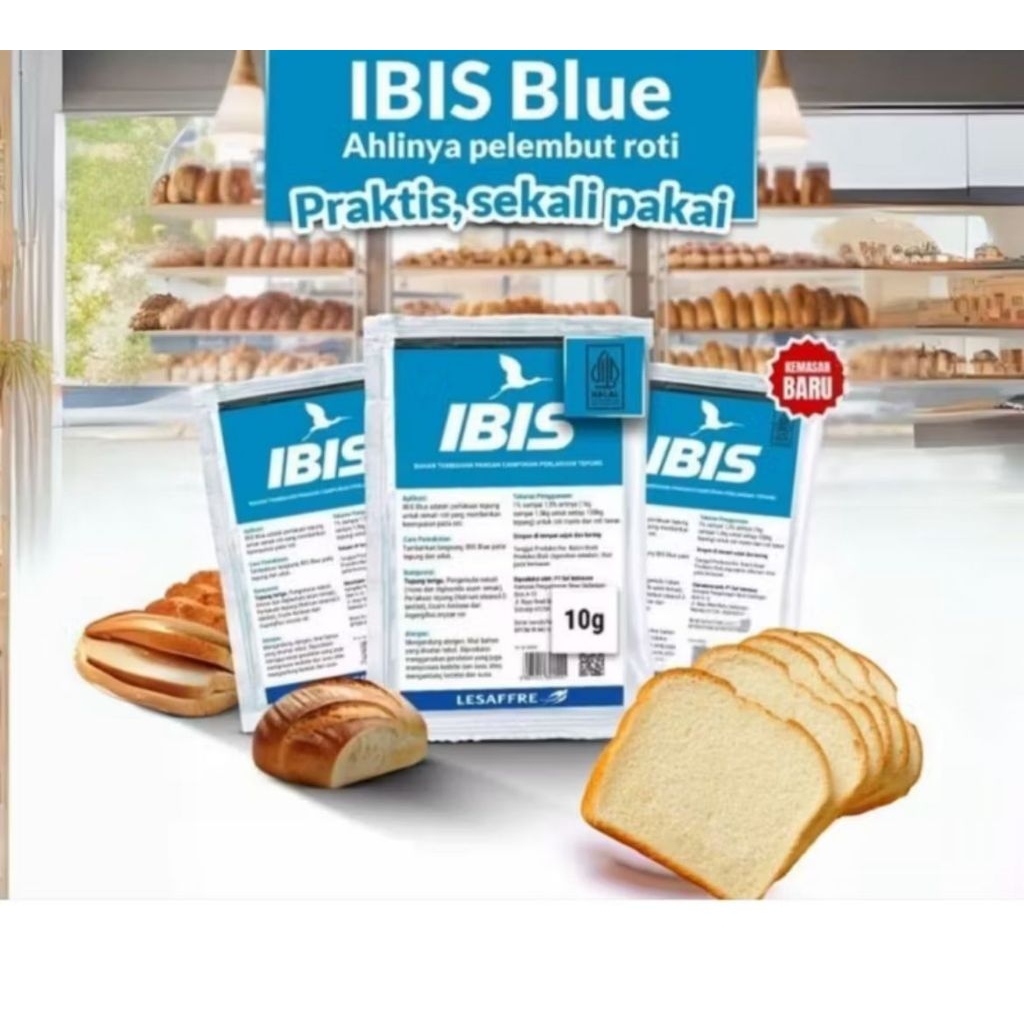 

PELEMBUT ROTI IBIS BLUE 1 BOX ISI 50 SACHET X 10 gram / IBIS BLUE PELEMBUT ROTI