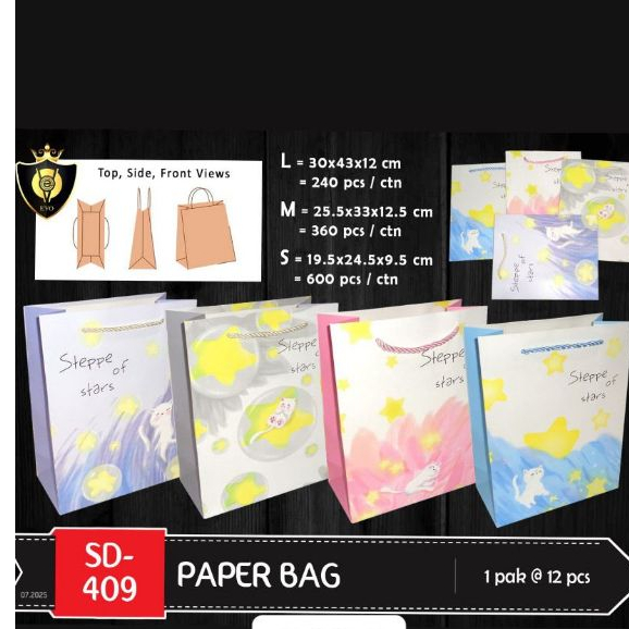 

Paperbag Tas Kertas / Paperbag Murah/ Tas Souvenir Kado KODE 409 S