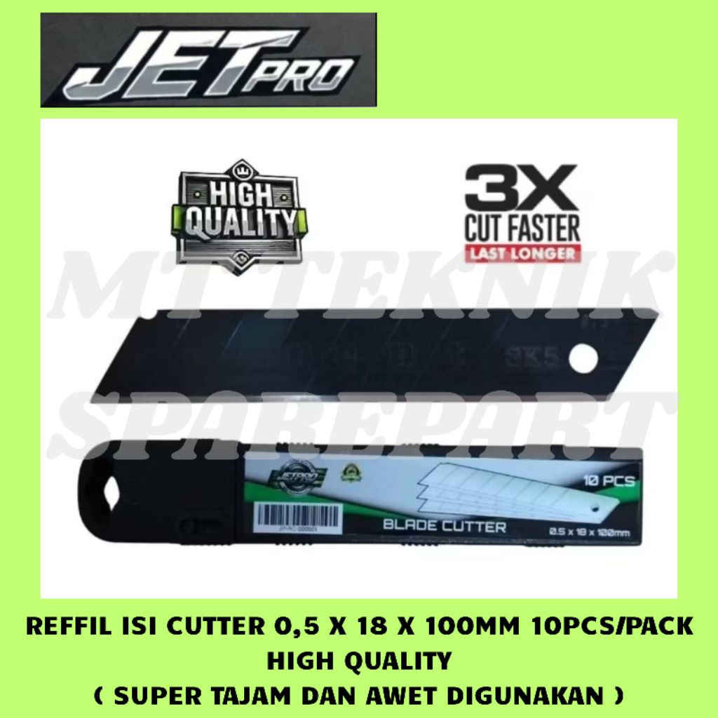 

REFFIL MATA PISAU CUTTER 18 X 100 MM ISI 10 PCS / PACK HEAVY DUTY