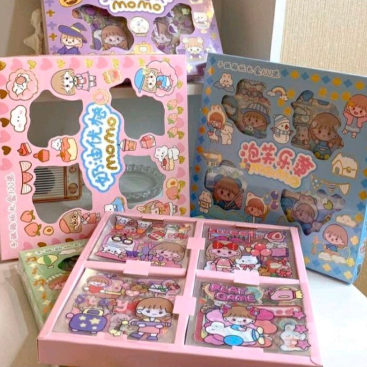 

COD 100 Lembar Stiker Motif Kartun Korea Anti Air Dapat Box Stiker Momo Dekorasi Handbook Scrapbook / Stiker Korea Lucu