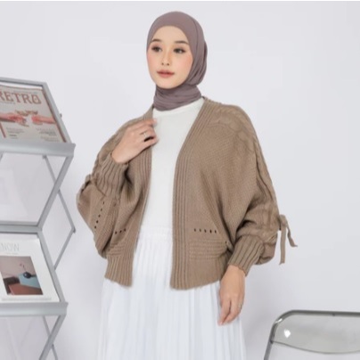 Kardigan Rajut batwing model tangan balon