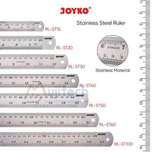 

PENGGARIS BESI STAINLESS STEEL RL ST 15 30 40 50 60 100CM RULER JOYKO