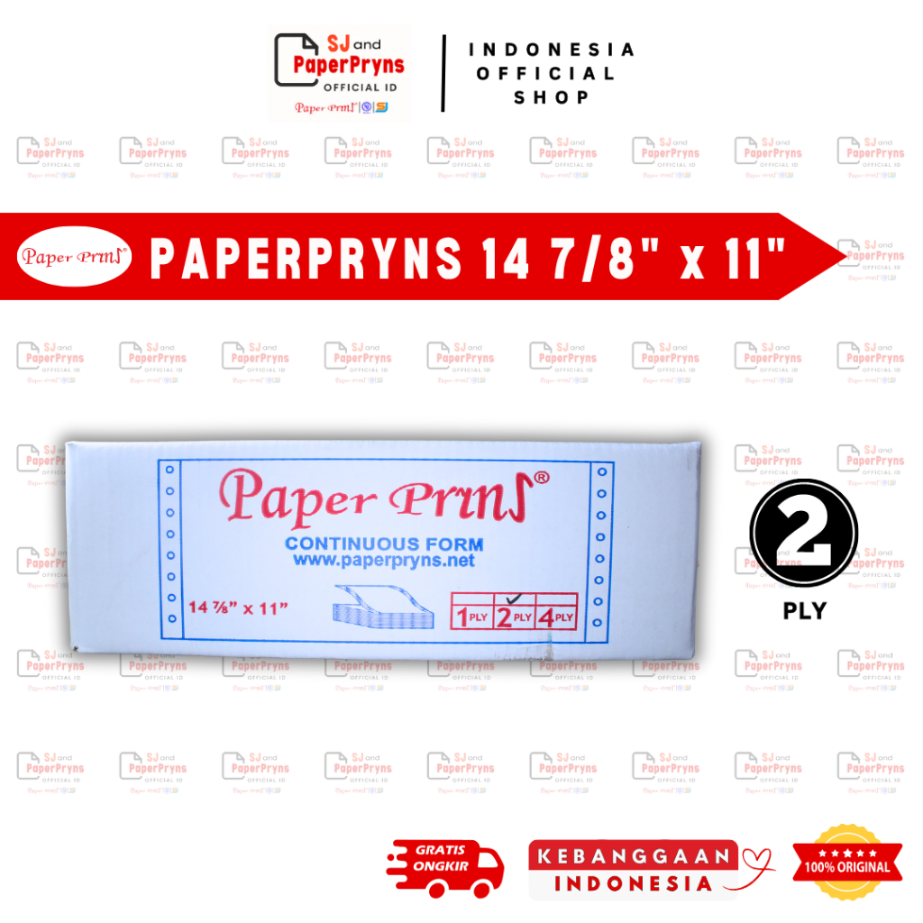 

PAPERPRYNS Kertas Continuous Form 14 7/8" × 11" (2 PLY) NCR Sheets