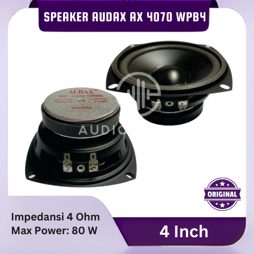 SPEAKER AUDAX AX 4070 WPB4 WOOFER 4 INCH SPEAKER AUDAX AX 4070 80W ORIGINAL