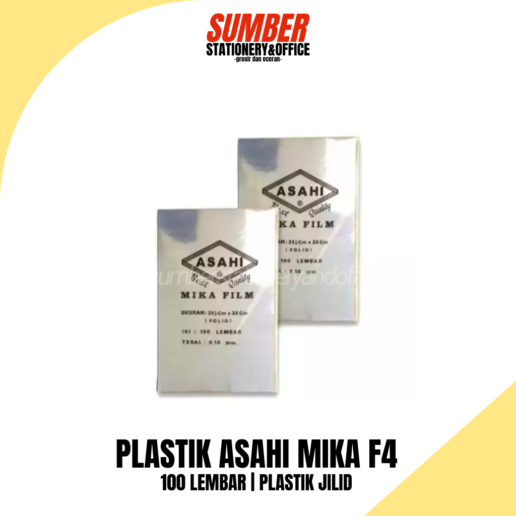 

PLASTIK MIKA ASAHI JILID ISI 100 LEMBAR F4